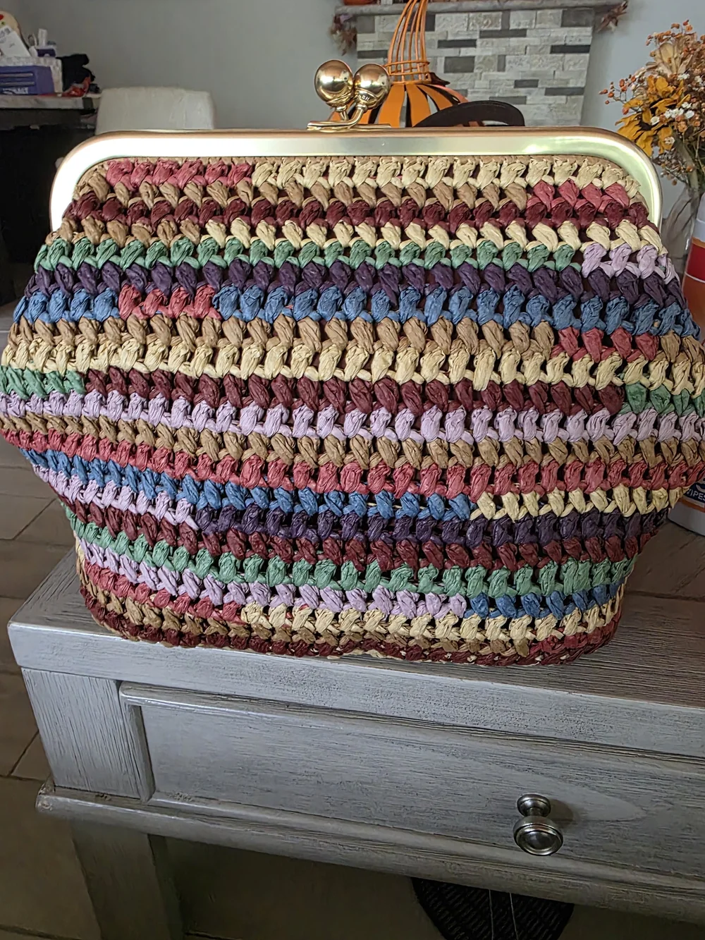 Coach woven straw